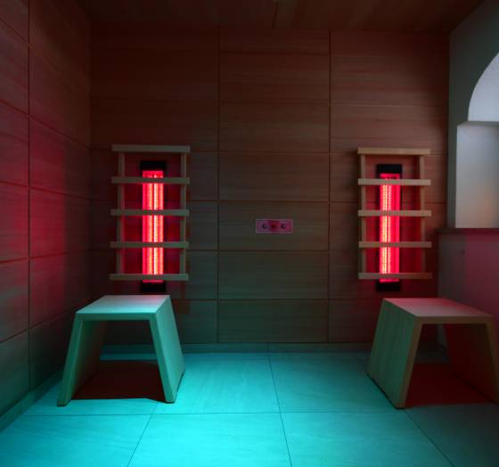 Infrared cabins in the family spa
