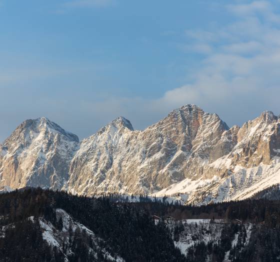 View of the Dachstein from the Schütterhof