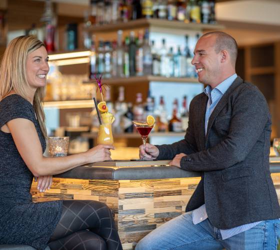 panoramic bar with fireplace