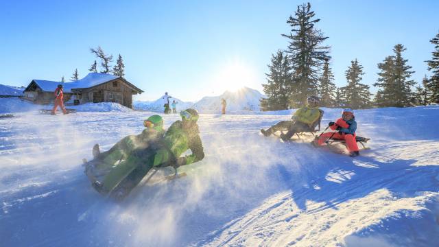 Schlittenfahren in Schladming in Österreich