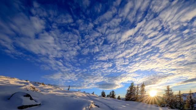 Winterlandschaft in Schladming in Österreich